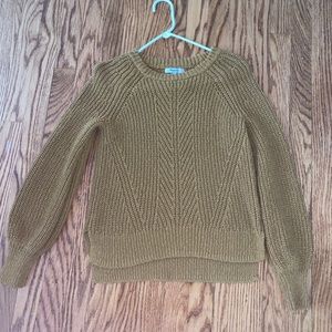 Madewell mustard yellow cable knit sweater